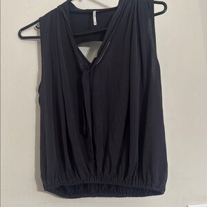 Free People Gray Sleeveless Relaxed Blouse